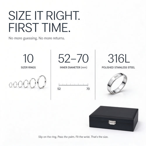 Bangle Sizer Box with 10 Stainless Steel Rings