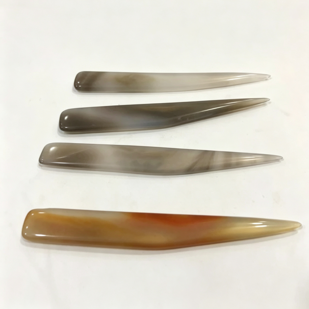 U-choice Natural Agate Burnisher Stick, 12–13cm Polished Agate Scratch Tool for Gold, Silver and Copper Jewelry, Hand Burnisher for Polishing Bangles, Rings, Watch Cases – Jeweler's Essential
