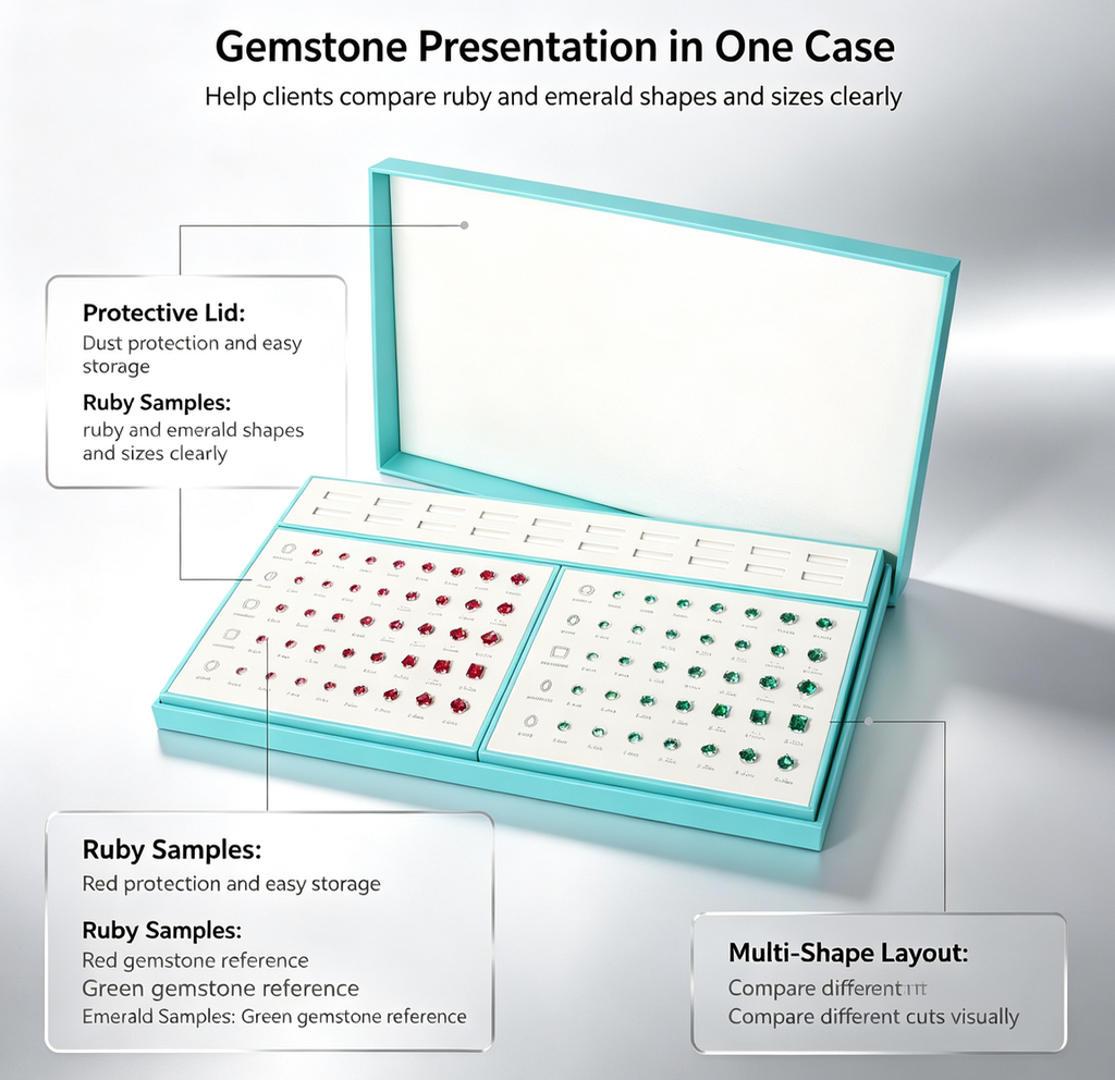Colored Gemstone Display Portfolio — Ruby & Emerald