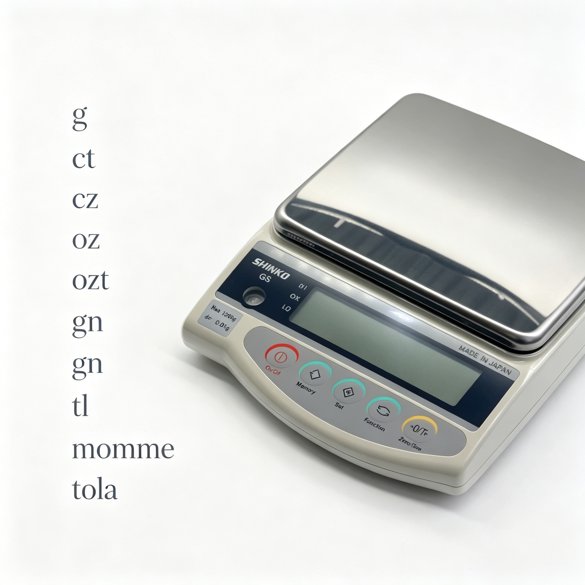 SHINKO GS223 Precision Digital Analytical Balance, 220g x 0.001g High-Precision Jewelry & Lab Scale, Stainless Steel Pan, Multi-Unit (g/ct/ozt/tl), Counting & Percentage Modes, Made in Japan