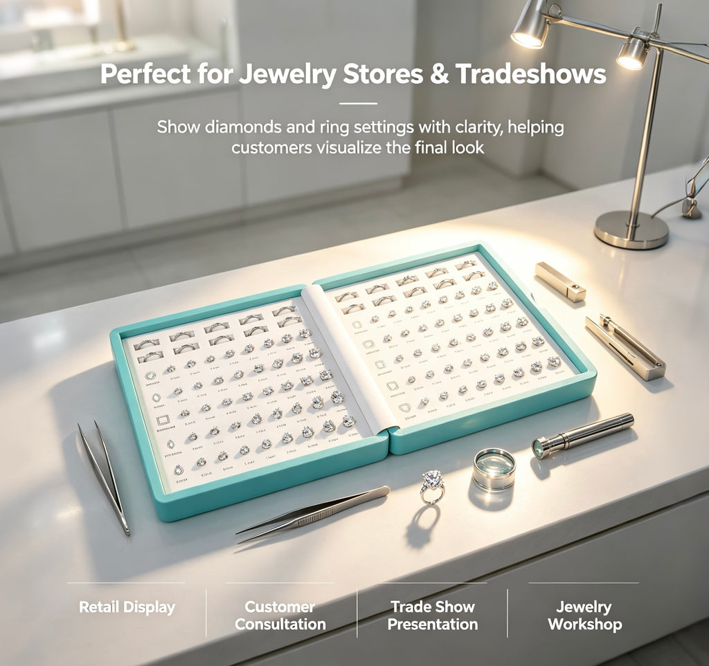 Magnetic Diamond & Ring Setting Display Book