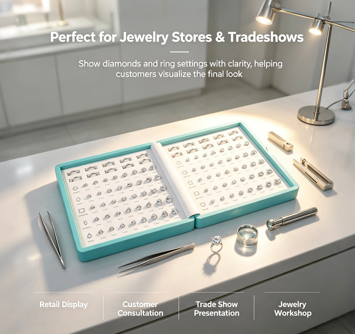Magnetic Diamond & Ring Setting Display Book