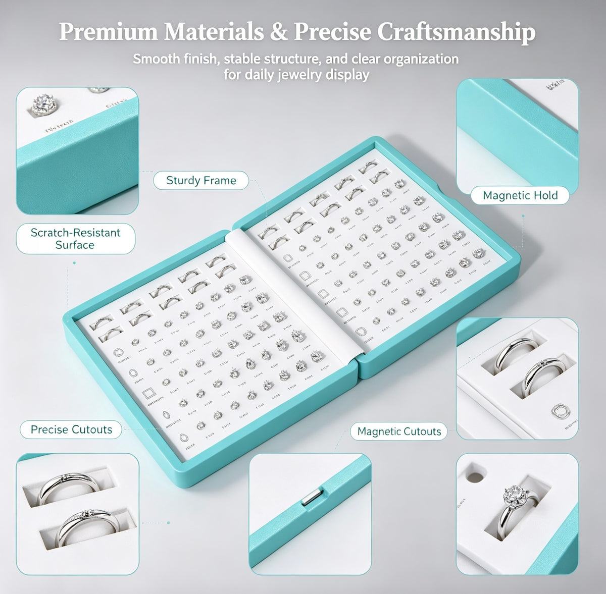Magnetic Diamond & Ring Setting Display Book