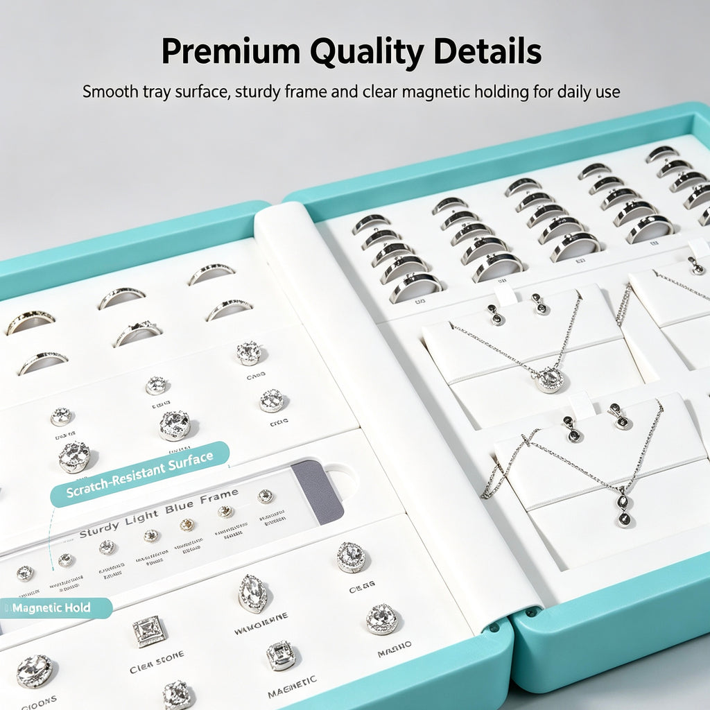 Magnetic Jewelry Display Set | Rings, Necklaces & Earrings Presentation Box