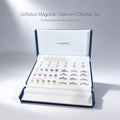 Uchoice Magnetic Diamond Display Set and Jewelry Store Ring Sizing Kit with 22 Diamond Simulants 0.1–3.0ct in White and Blue and Pink and Yellow and 12 Ring Settings with Professional Bridal Sales Tool