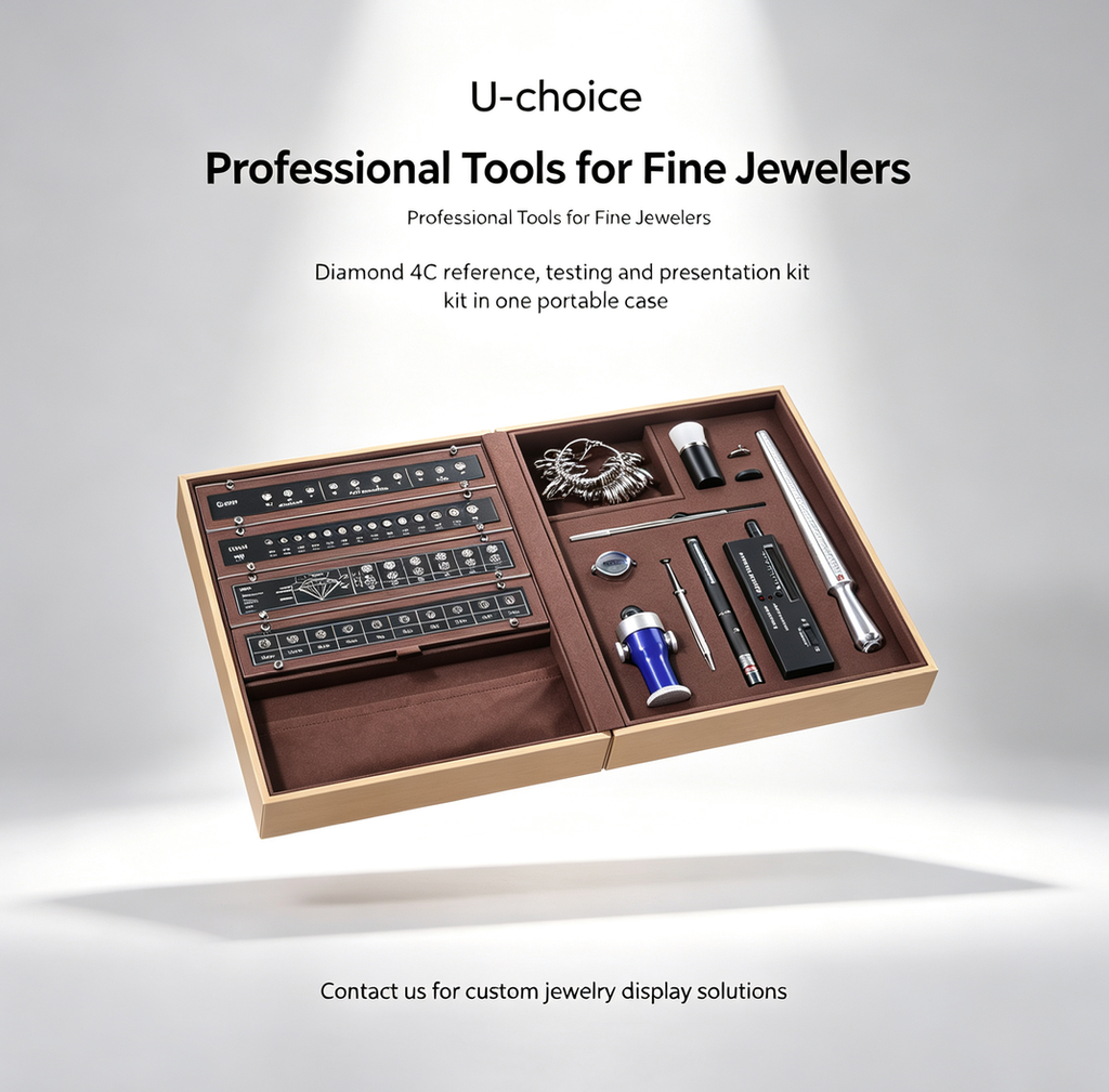 Complete Diamond 4C Master Tool Kit | All‑in‑One Professional Jeweler Consultation Box, with 4C Reference Samples, Diamond Tester, Loupe, Ring Sizer Set for Jewelry Store, Trade Show & Gem Training