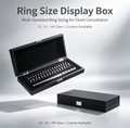 Ring Size Display Box | US, EU & HK Ring Size Reference | Professional Ring Sizing Kit for Jewelry Stores, Client Fitting & Trade Shows