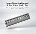 Luxury Single-Row Magnetic Diamond & Ring Setting Display Box | Bezel-Set Stone Presentation Tray for Fine Jewelry Stores, Client Consultation and Exhibition Display