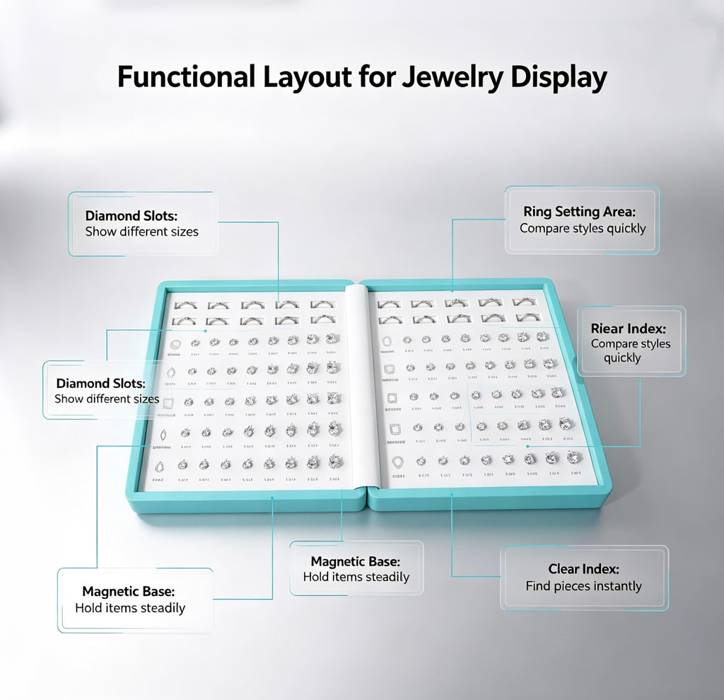 Magnetic Diamond & Ring Setting Display Book